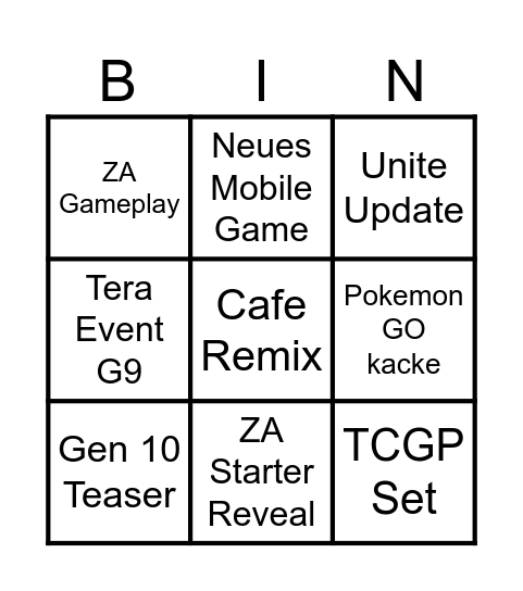 Presents Bingo Card