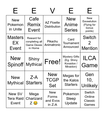 Pokemon Day 2025! Bingo Card