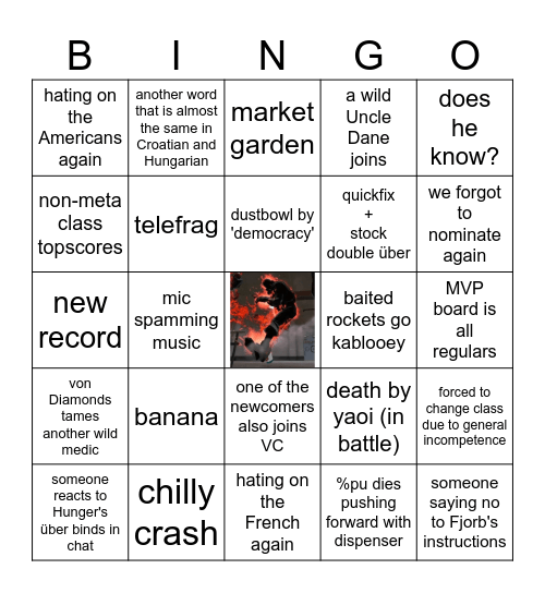 Shadow Organization Shaturday Night Bingo Card