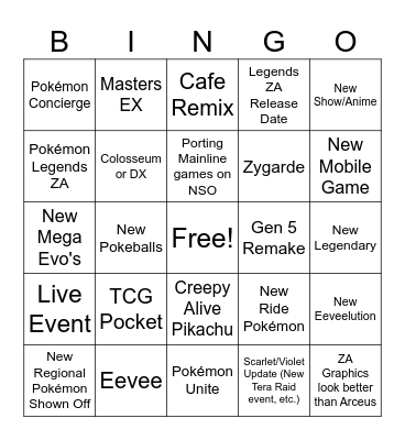 Pokemon Day Presents 2025 Bingo Card