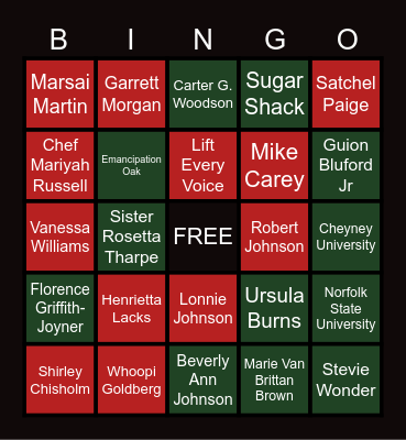 Happy Black History Month! Bingo Card