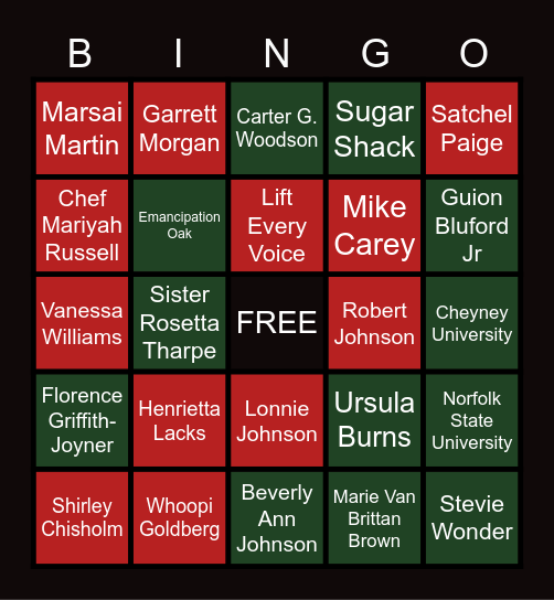 Happy Black History Month! Bingo Card