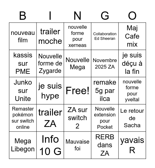 pokm presents Bingo Card