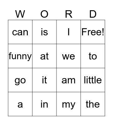 Sight Words Sept 26-30 Bingo Card