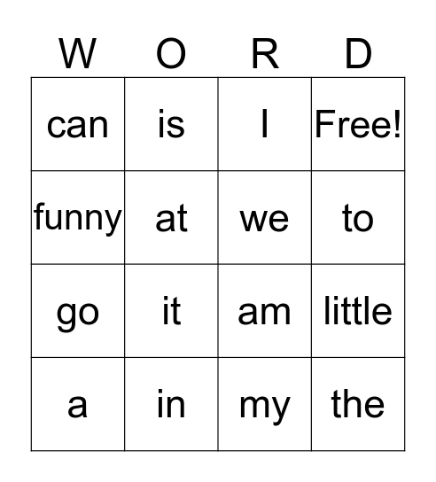 Sight Words Sept 26-30 Bingo Card
