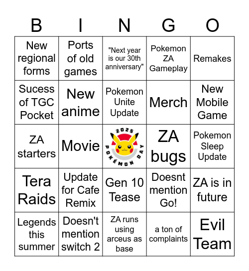 Presents Bingo Card