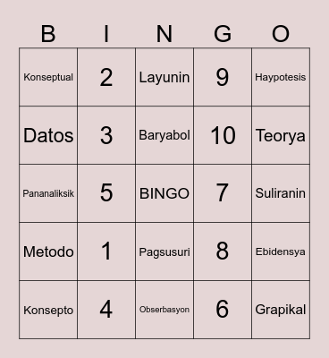 Bingo Card