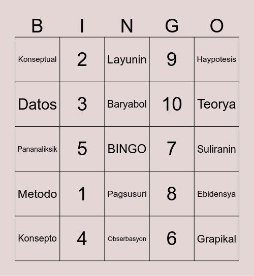 Bingo Card