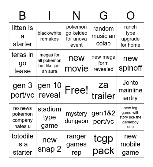 presents bingo Card