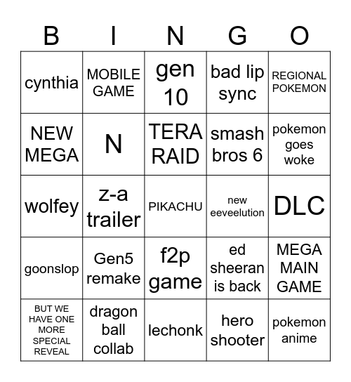 pp bingo Card