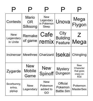 Pokemon Day Bingo Card