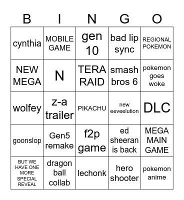 pp bingo Card