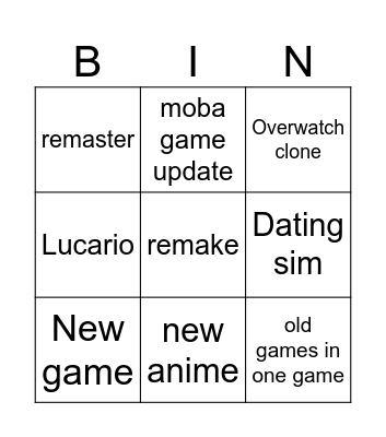 Pokemon show Bingo Card