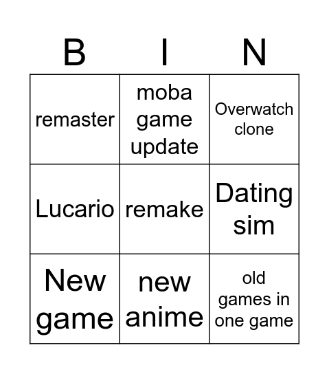Pokemon show Bingo Card