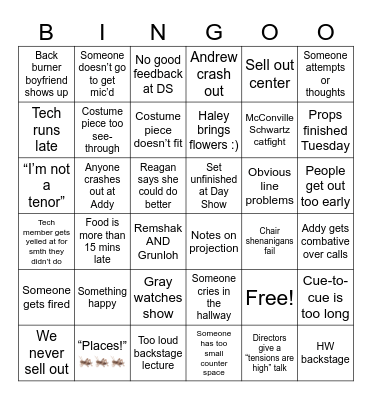 Tech week Bingo Card
