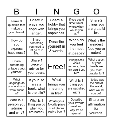 Ice Breaker BINGO Card