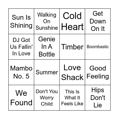 Round 1 Bingo Card