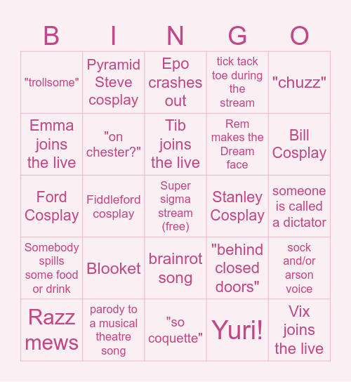 Feb 27 Puppet Hour Bingo Card
