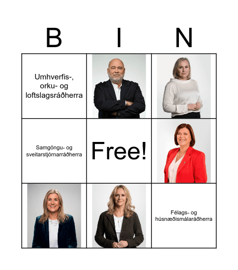 Ráðherrar Íslands Bingo Card