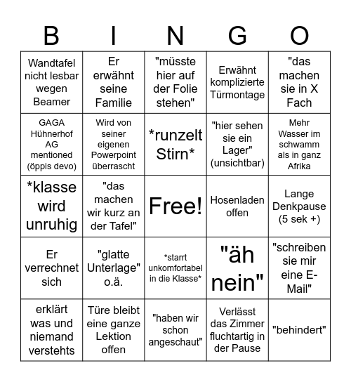 Hanfried Hesselbingo Card