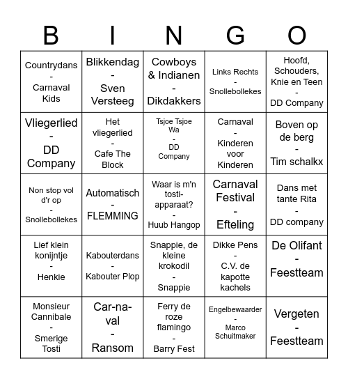Carnavals Bingo Card