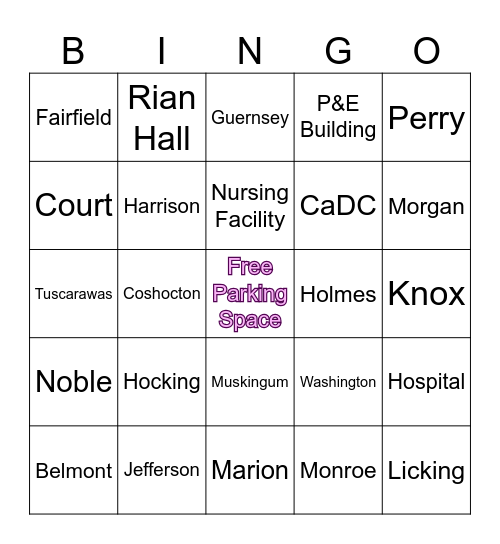 Where Are You Going? Bingo Card