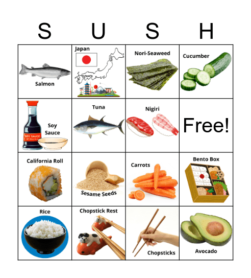SUSHI TIME Bingo Card