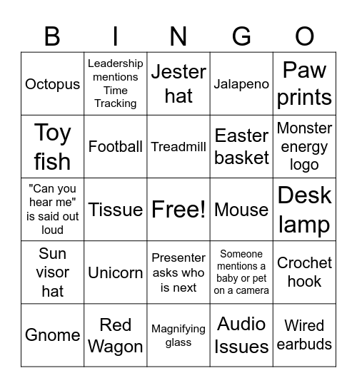 QS Happy Hour BINGO Card