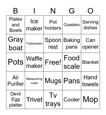 Maddie Bridal Shower Bingo Card