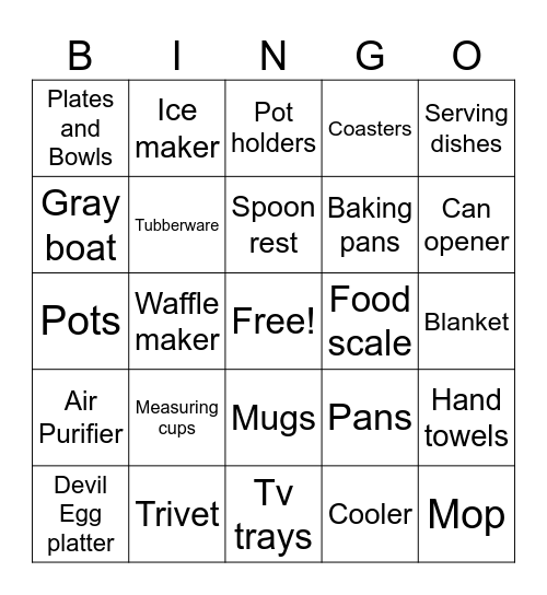 Maddie Bridal Shower Bingo Card