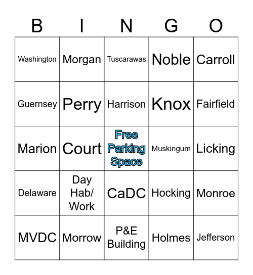 Where Are You Going? Bingo Card