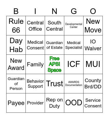 All In a Day's Work Bingo Card
