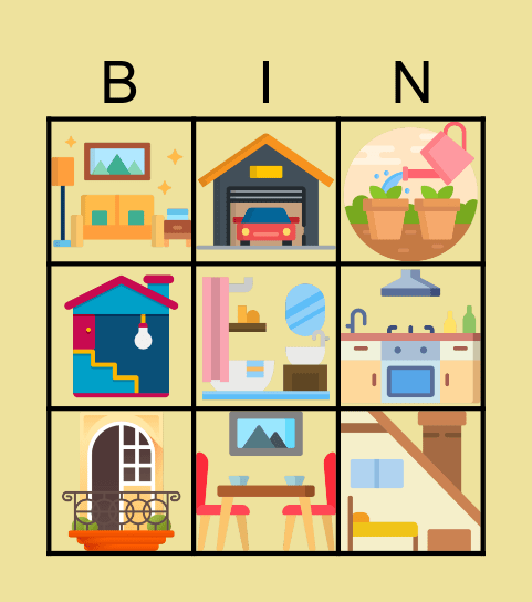 LAS PARTES DE LA CASA Bingo Card