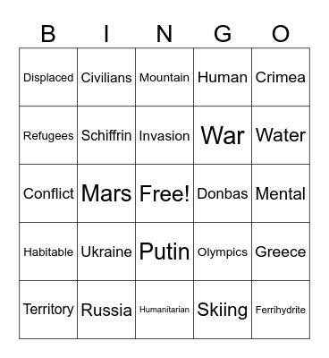CNN 10 2.28.25 Bingo Card
