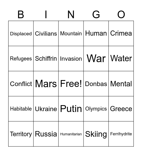 CNN 10 2.28.25 Bingo Card