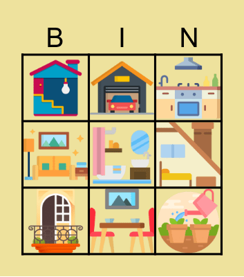 LAS PARTES DE LA CASA Bingo Card