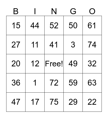 Enrollment Services Bingo Card