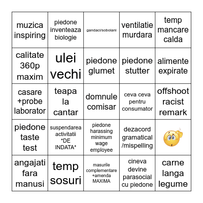 PIEDONE Bingo Card