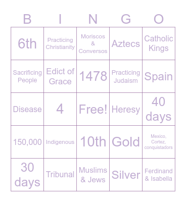 The Spanish Bingo Card