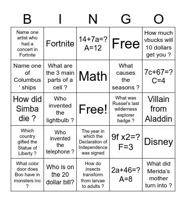 BGCF BINGO Card