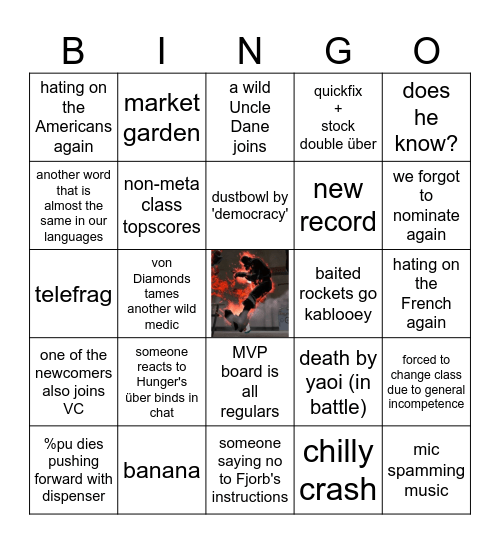 Shadow Organization Shaturday Night Bingo Card