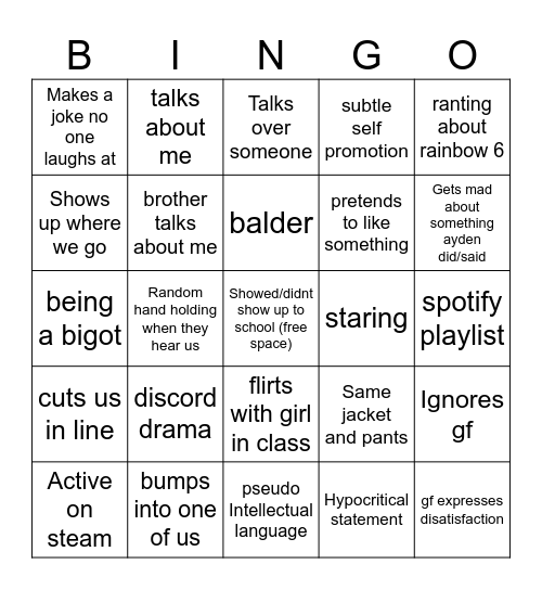 Mighty Eagle Bingo Card