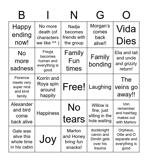 Session 26!!! Bingo Card