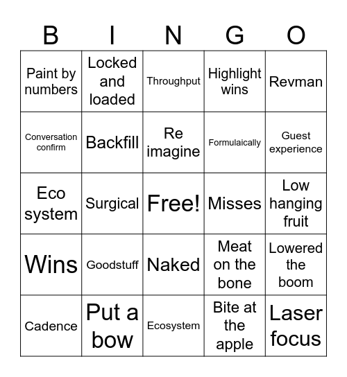 DXD BINGO Card