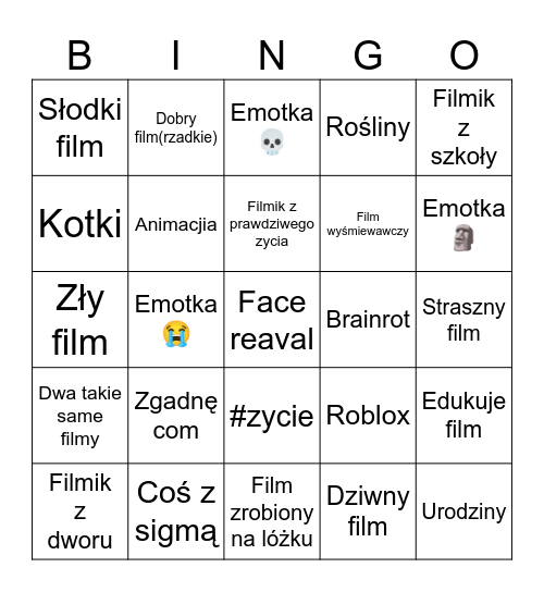 Tiktok znajomych 2 Bingo Card