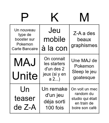 Pokemon Day 2025 Bingo Card