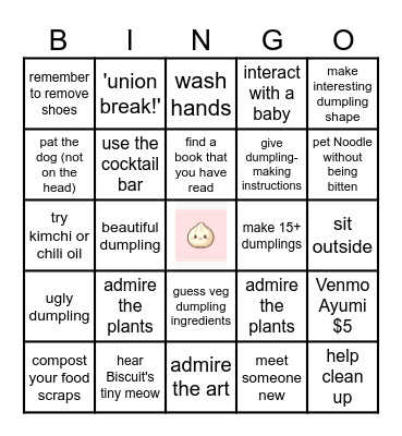 DUMPLING NIGHT! Bingo Card