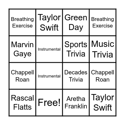 MUSIC BINGO Card