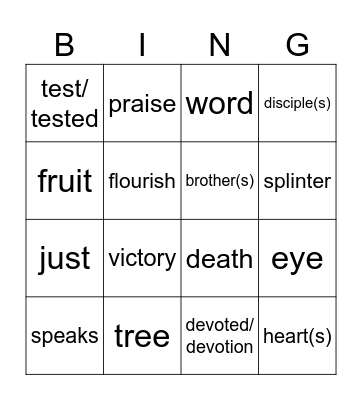8th Sunday in OT year C Bingo Card