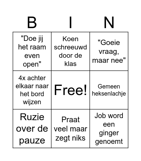 Miss from the mauntan Bingo Card